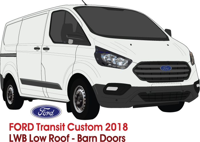 Ford Transit Custom 2018 to Current -- LWB - Low Roof -- Barn Door Tailgate