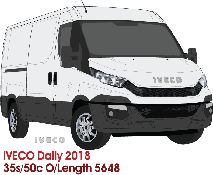 Iveco Daily 2018 to 2021 -- MWB 35s/50c - Overall Length 5648