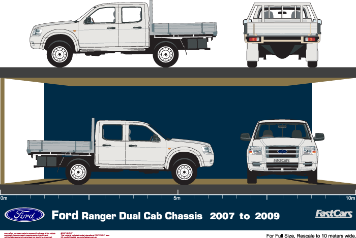 Ford Ranger 2007 to 2009 -- Double Cab  Cab Chassis