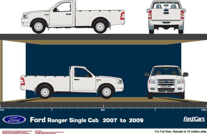 Ford Ranger 2007 to 2009 -- Single Cab  Pickup ute