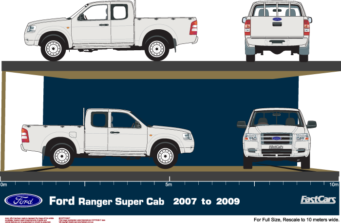 Ford Ranger 2007 to 2009 -- Super Cab  Pickup ute
