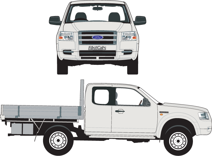 Ford Ranger 2007 to 2009 --Super Cab Cab Chassis – FastCars Vehicle ...