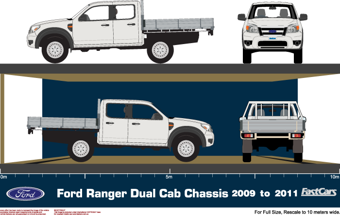Ford Ranger 2009 to 2011 -- Double Cab Cab Chassis – FastCars Vehicle ...