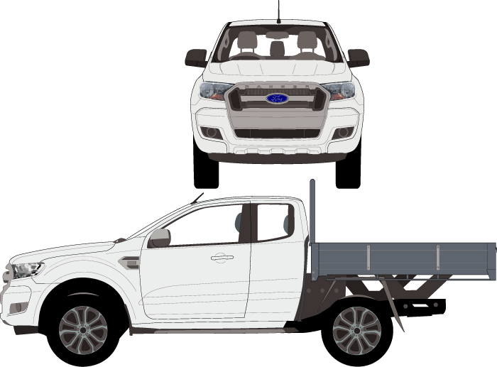 Ford Ranger 2017 to 2019 -- Super Cab Cab Chassis - Hi-Rider – FastCars ...