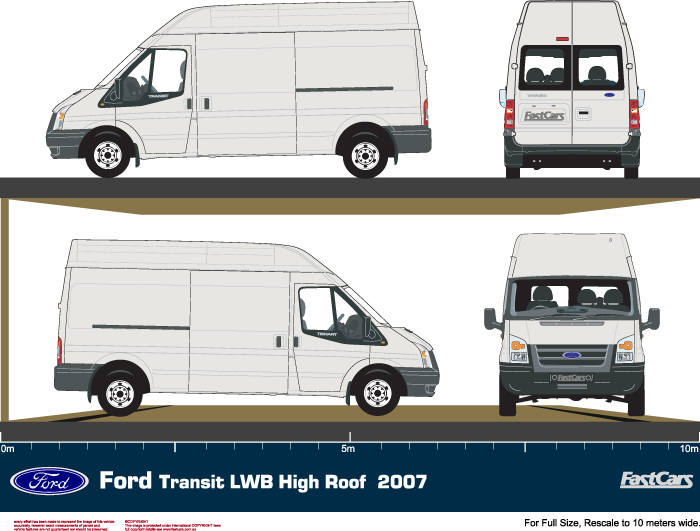Ford Transit 2007 to 2013 -- LWB van  High Roof