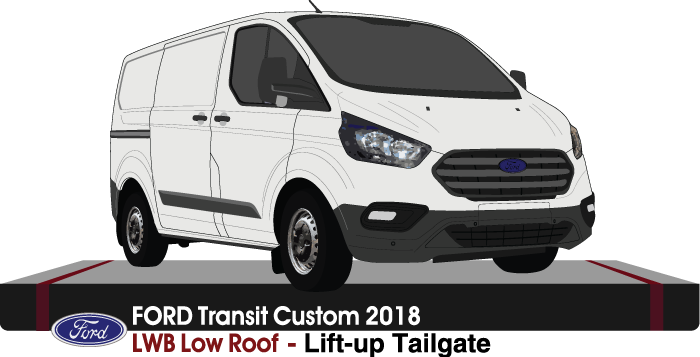 Ford Transit Custom 2018 to Current -- LWB - Low Roof - Lift-up Tailgate