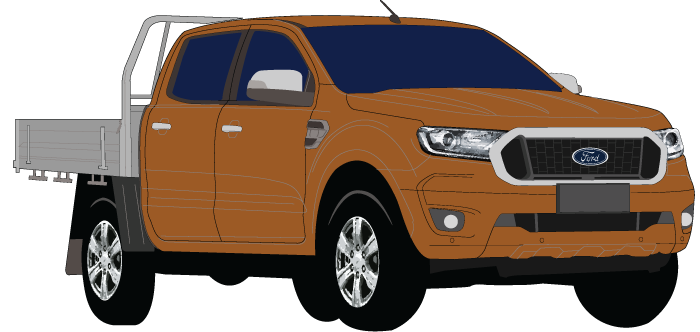Ford Ranger 2019 to 2022 -- Double Cab Chassis XLT
