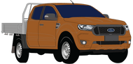Ford Ranger 2019 to 2022 -- Extra Cab (Super-Cab) Chassis XL