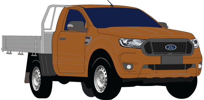 Ford Ranger 2019 to 2022 -- Single Cab Chassis XL