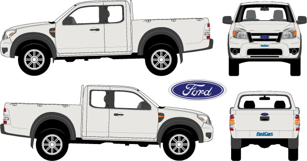 Ford Ranger 2009 to 2011 -- Super Cab  Pickup ute