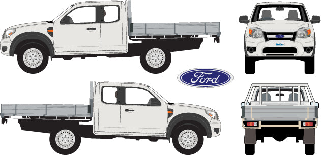 Ford Ranger 2009 to 2011 -- Super cab  Cab Chassis