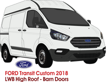 Load image into Gallery viewer, Ford Transit Custom 2018 to Current -- LWB - High Roof  Barn Doors
