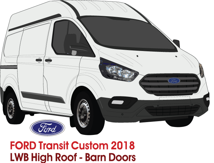 Ford Transit Custom 2018 to Current -- LWB - High Roof  Barn Doors