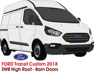 Ford Transit Custom 2018 to Current -- SWB - High Roof Barn Doors