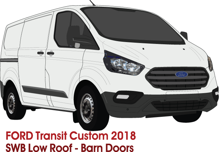 Ford Transit Custom 2018 to Current -- SWB - Low Roof - Barn Doors