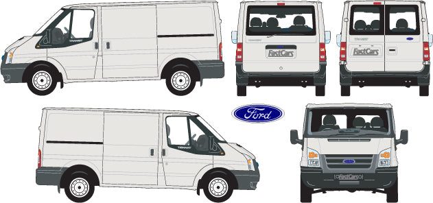 Ford transit 2007 to 2013 -- SWB van Low Roof – FastCars Vehicle Templates