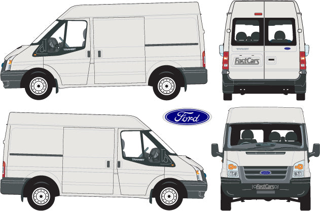 Ford Transit 2007 to 2013 -- SWB van Medium Roof – FastCars Vehicle ...