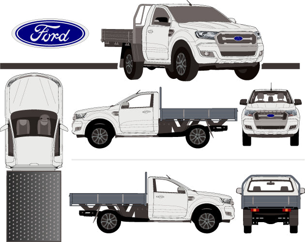 Ford Ranger 2017 to 2019 -- Single Cab Cab Chassis – FastCars Vehicle ...