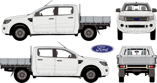 Ford Ranger 2011 to 2015 -- Double Cab  Cab Chassis Hi-Rider