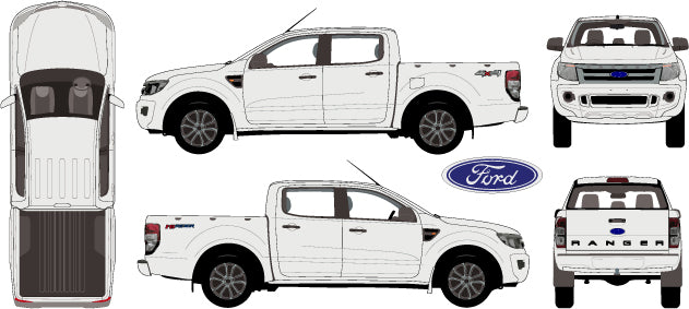 Ford Ranger 2015 to 2017 -- Double Cab  Pickup ute