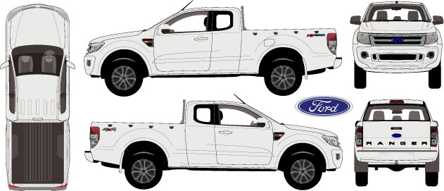Ford Ranger 2015 to 2017 -- Super Cab  Pickup ute