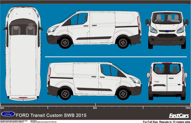 Ford Transit Custom 2015 to 2017 -- SWB van – FastCars Vehicle Templates