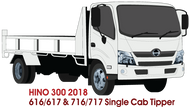 Hino 300 2018 to Current -- Single Cab - Tipper