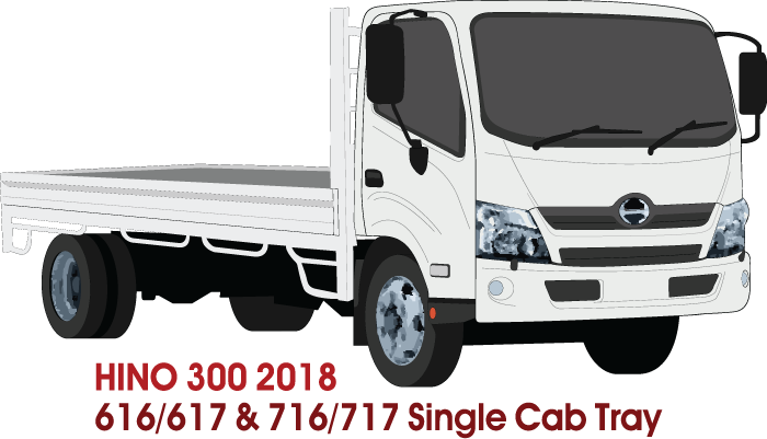 Hino 300 2018 to Current  Single Cab - Steel Dropside Tray