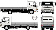 Hino 300 2010 to 2013 --Wide Body  Flat-Bed Rear
