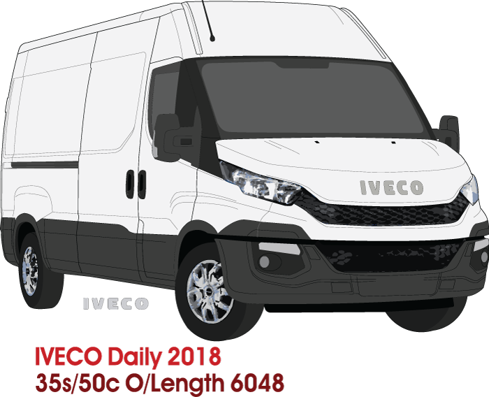 Iveco Daily 2018 to 2021 -- MWB 35s/50c - overall length 6048