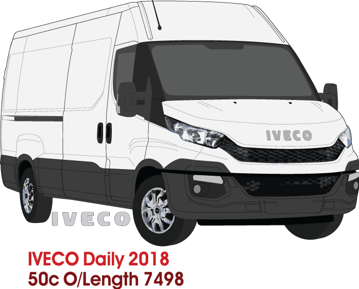 Iveco Daily 2018 to 2021 -- LWB 50c  - overall length 7498