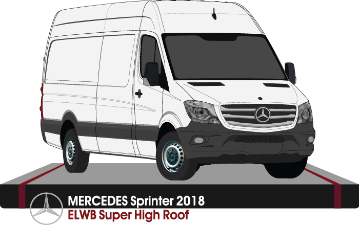 Mercedes Sprinter 2018 to 2023 -- Extra LWB - Super High Roof