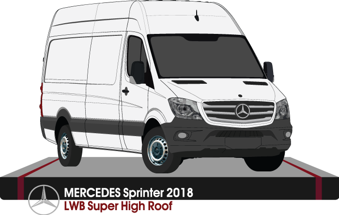 Mercedes Sprinter 2018 to 2023 -- LWB - Super High Roof