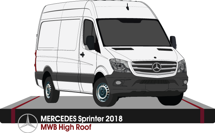 Mercedes Sprinter 2018 to 2023 -- MWB - High Roof