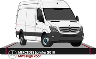 Mercedes Sprinter 2018 to Current -- MWB - High Roof