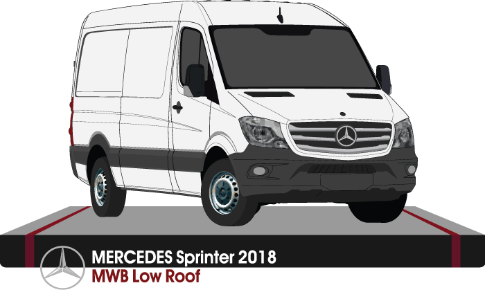 Mercedes Sprinter 2018 to Current -- MWB - Low Roof