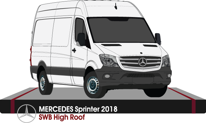 Mercedes Sprinter 2018 to Current -- SWB --High Roof