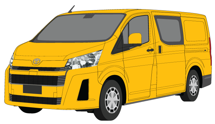 Toyota Hiace 2020 to Current -- LWB - Cargo Van - Colour coded bumpers