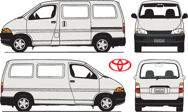 Toyota Hiace 1995 to 2003 -- Short Bonnet Vehicle