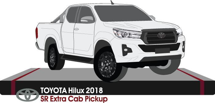 Toyota Hilux Late 2018 to 2023 -- Extra Cab Pickup ute - SR