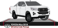 Toyota Hilux Late 2018 to 2023 -- Extra Cab Pickup ute - SR
