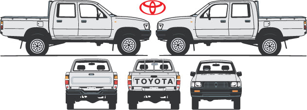 Toyota Hilux 1996 to 2000 -- Double Cab - 4X4 Pickup ute