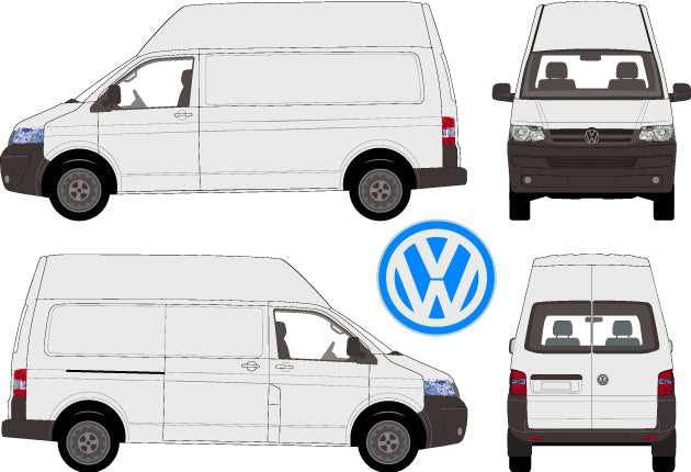 Volkswagen Transporter 2004 to 2015 -- LWB Van - High Roof