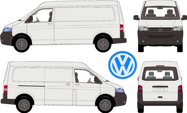 Volkswagen Transporter 2004 to 2015 -- LWB Van - Mid Roof