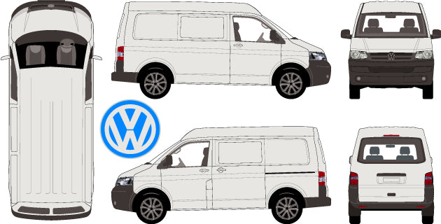 Volkswagen Transporter 2015 to 2017 -- SWB Van - Mid Roof