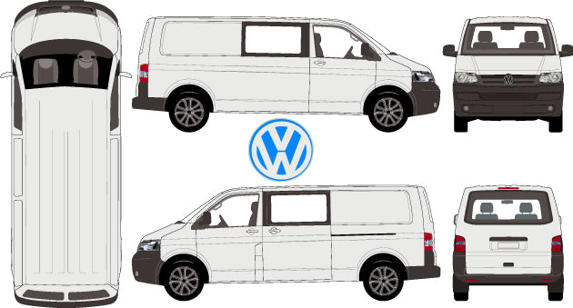 Volkswagen Transporter 2015 to 2017 -- Crewvan LWB -- Low Roof